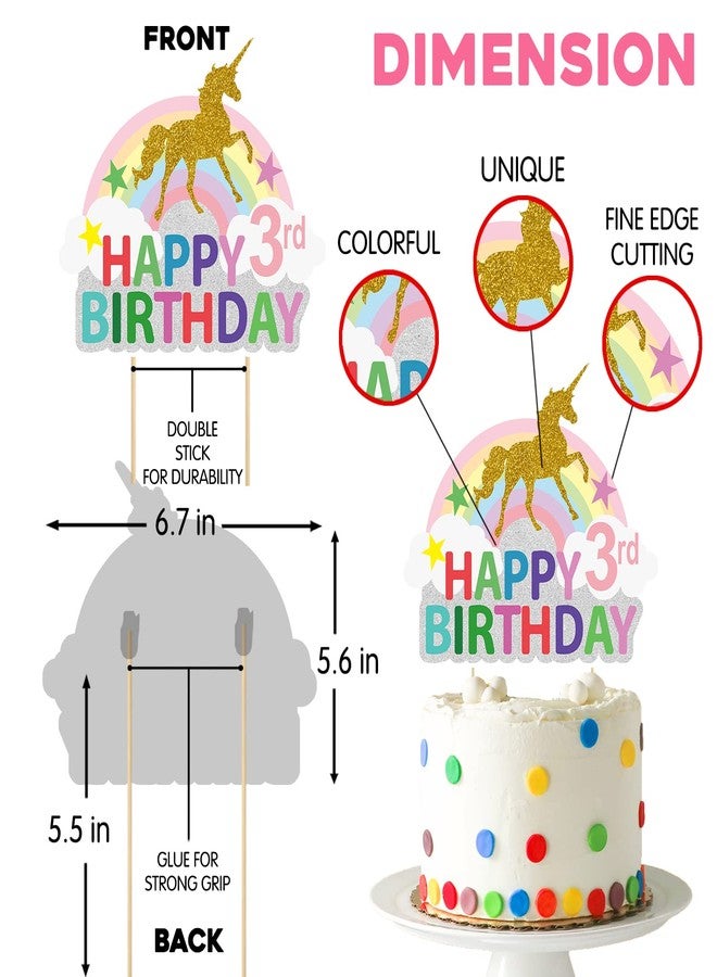 Zyozique UNICORN CAKE TOPPERS (3rd Birthday) - Image 4